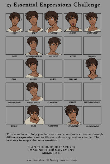 Expression practice for an original character