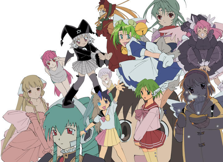 A selection of anime characters