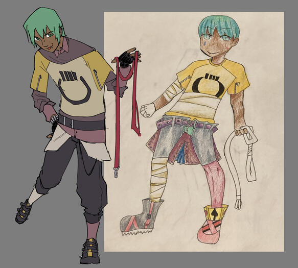 A piece which will be collected in a zine redrawing my old artwork, titled "15 Years Later"